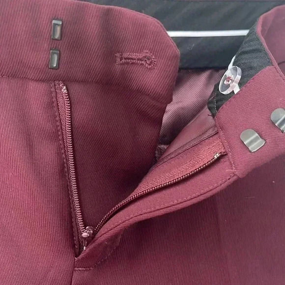 [US6]Icone Women Burgundy Rayon Blend Dress  Pant Split-hem straight-leg pant - Picture 5 of 11